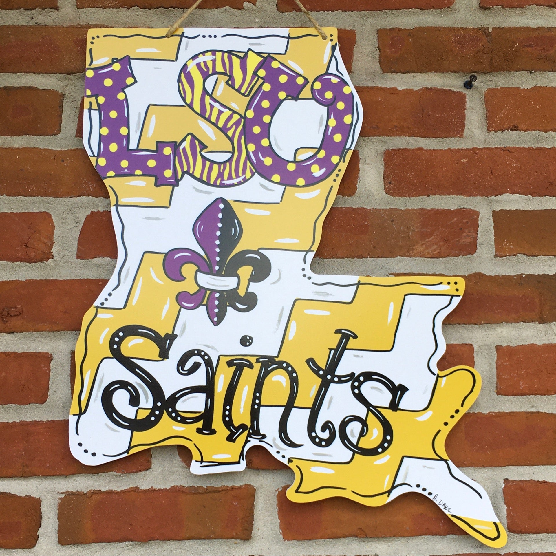 Double Sided FDL Door Hanger: LSU/Saints — Home Malone