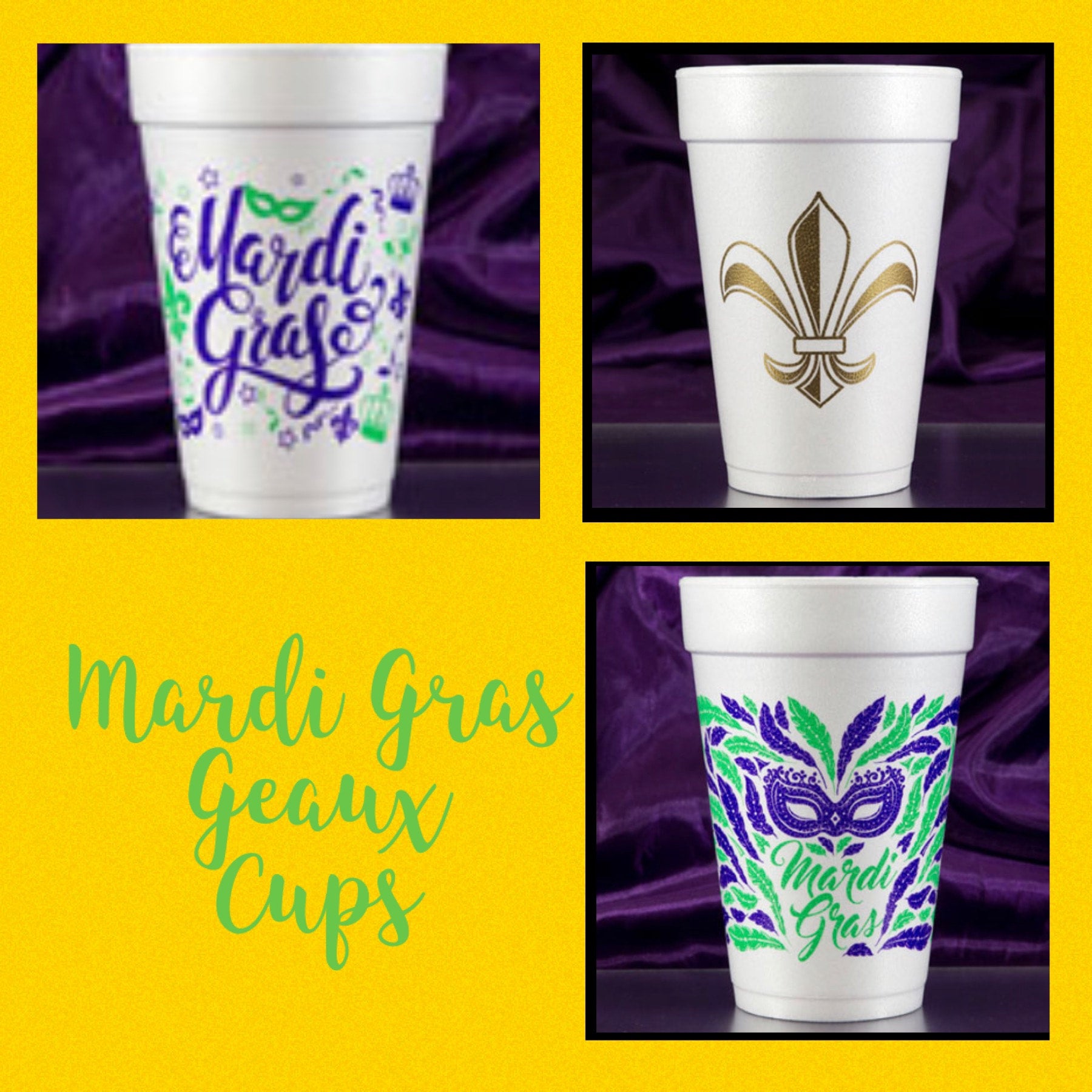 16 oz Heart of Hearts Foam Cups - Pack of 10 (Each) – Mardi Gras Spot