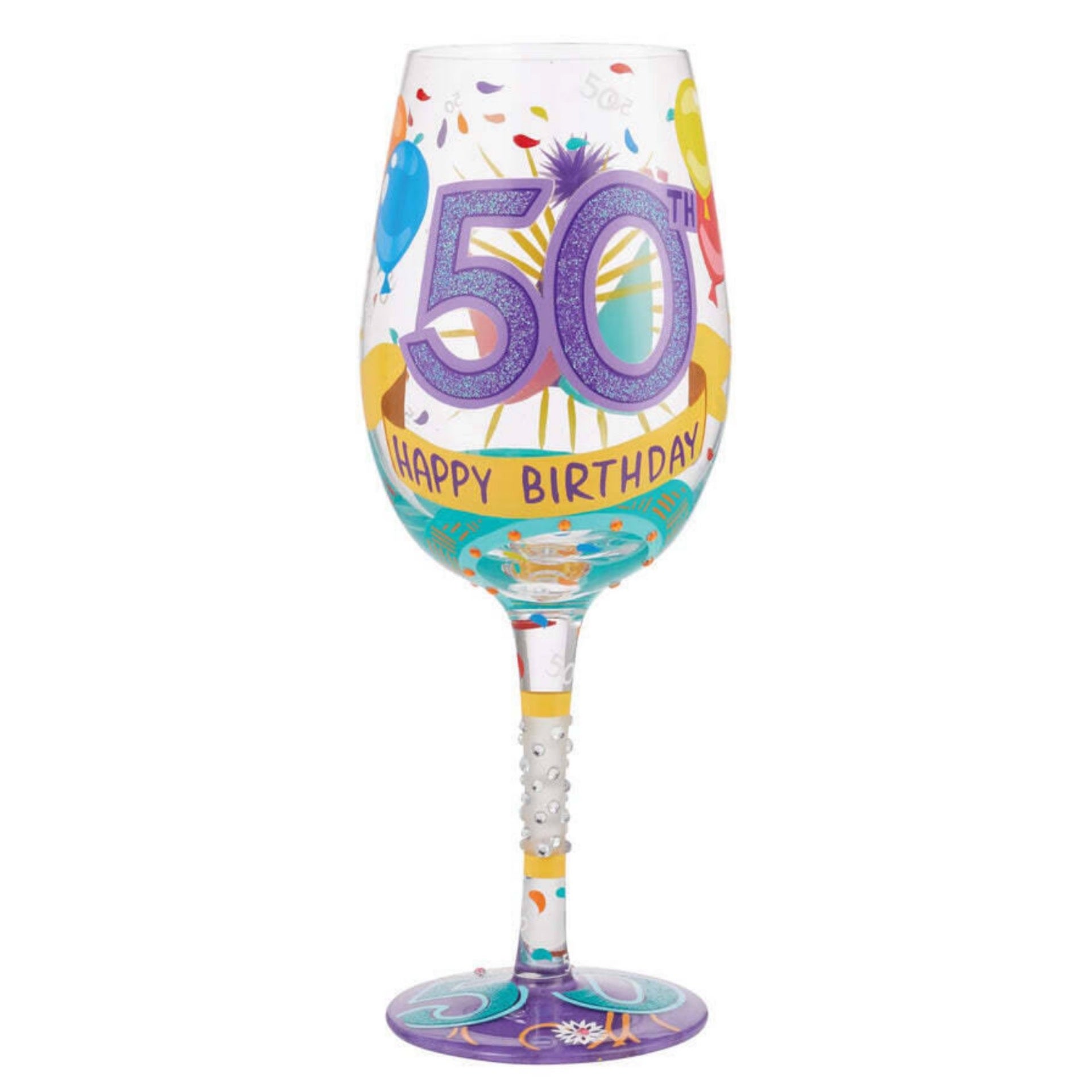 Fifty Birthday Gifts Birthday Wine Glass 50th Birthday Wine 