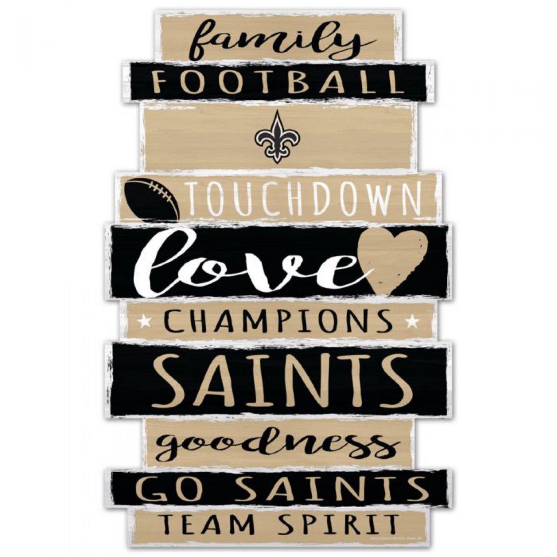 New Orleans Saints NOLA 11 x 17 Wood Sign