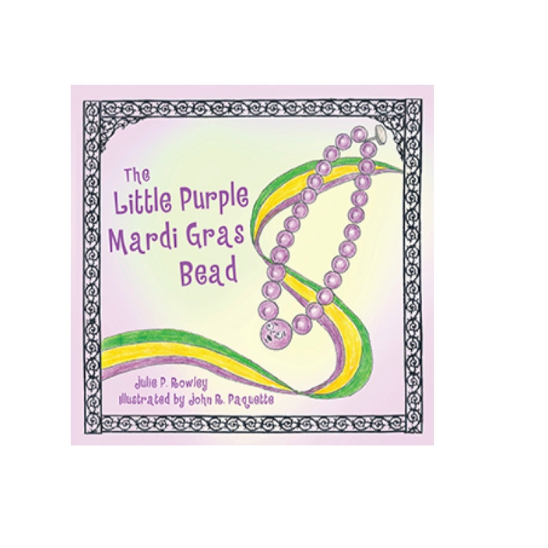 Purple Lettering With Beads For Mardi Gras