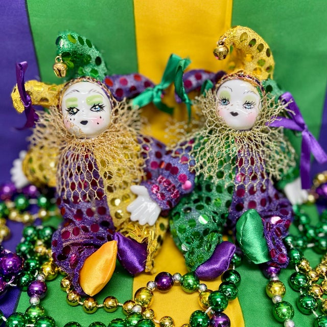 Mardi Gras 10 Ball String Ornament Orleans Nola Purple Green Gold Christmas  Tree on Luulla